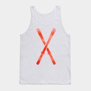 Snow Skis Red Tank Top